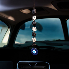Evil Eye Black Tourmaline & Selenite Hanger
