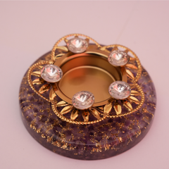 Amethyst Crystal Orgone Tealight Holder