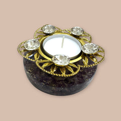 Amethyst Crystal Orgone Tealight Holder