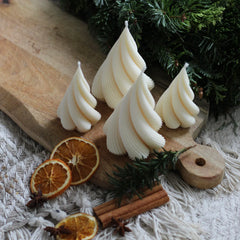 Swirl Tree Christmas Candle