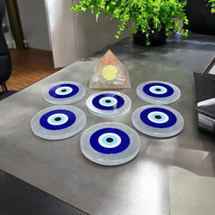 Evil Eye Selenite Coaster